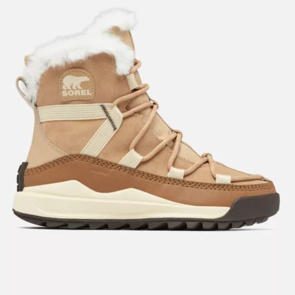 NEW SOREL Suede And Canvas Waterproof Oma Rmx Glacy Boots Brown/white 1125 6s3 - Picture 6 of 11